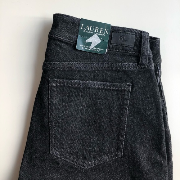 NWT Lauren Ralph Lauren Dark Grey Skinny Jeans-2P - Picture 2 of 3